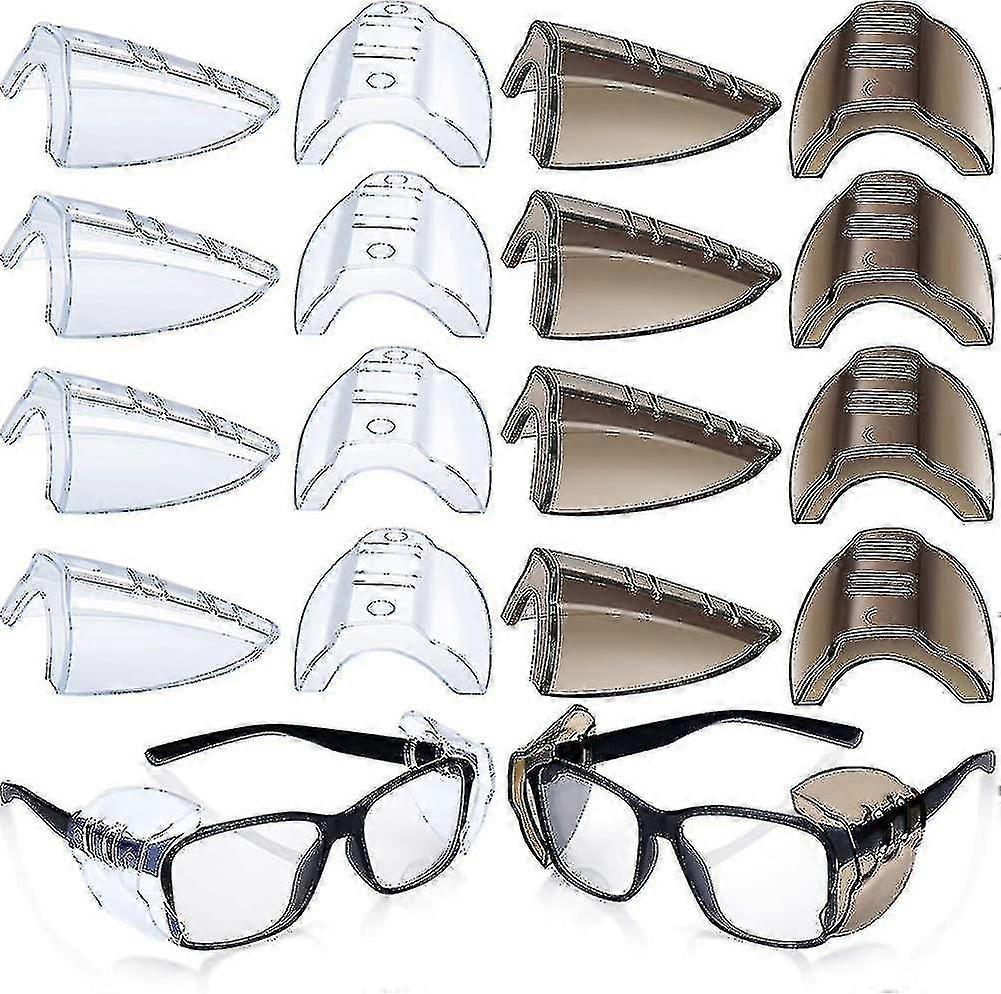 8 paires de lunettes de sécurité Protection latérale Slip Clear Flexible Slip Shield
