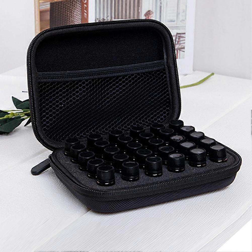 Essential Oil Travel Carrying Case Storage Box for 30 Bottles 1-3ML (Black)