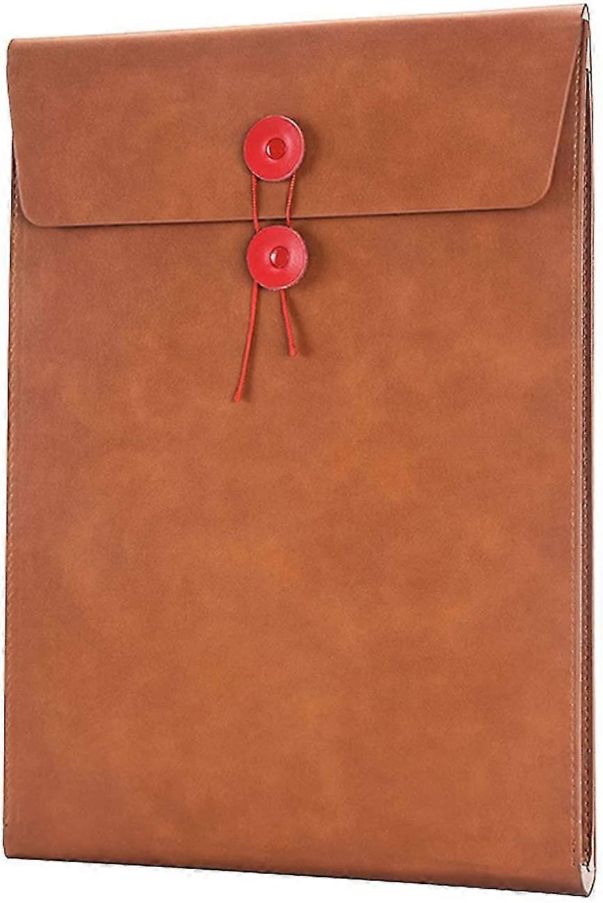 PU A4 folder file holder archive envelope project 3/4 inch extensionbrown