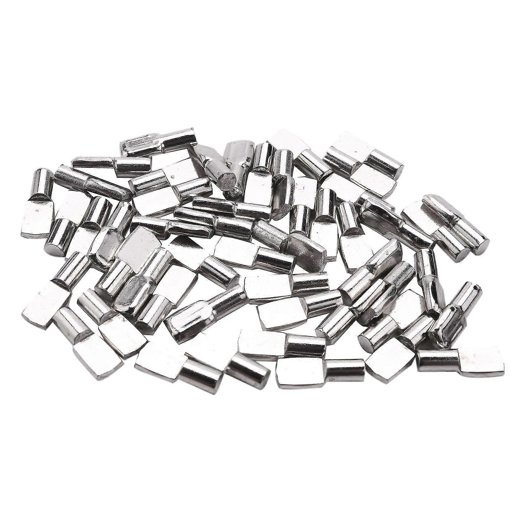 5mm Shelf Pins, Spoon Shape Cabinet Furniture Shelf Support Pegs Plated, 50 Pcs