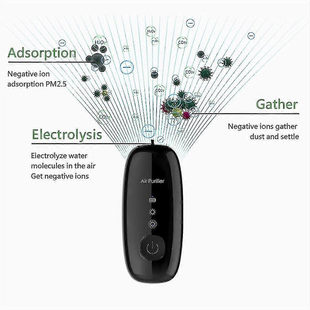 מטהר אוויר צוואר תלוי, מטהר יונים שלילי נייד, שרשרת להסרת עשן ואבק