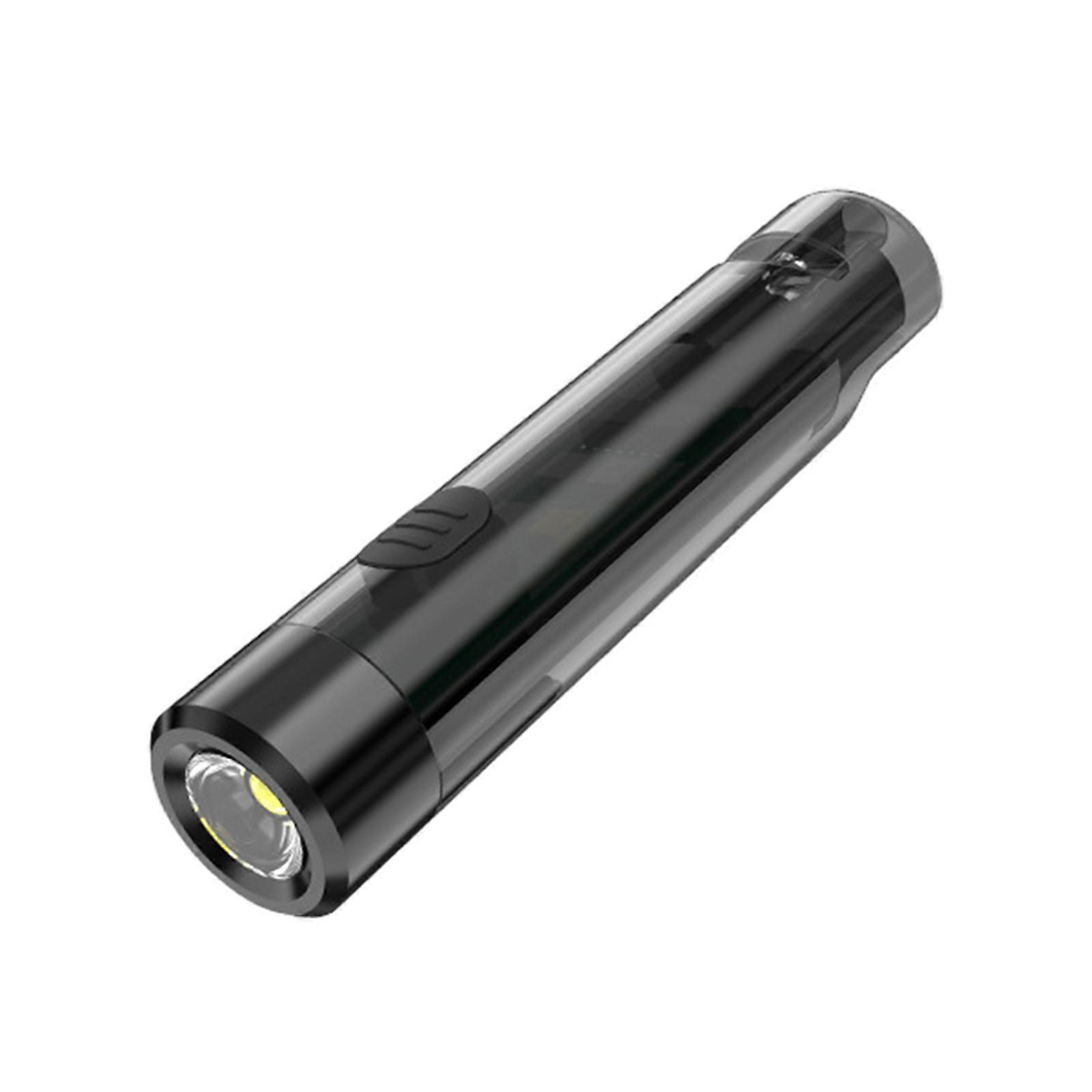 Black Small Mini Flashlight Keychain Light Multi-function Camping Light Emergency Whistle Light Carrying Work Lights