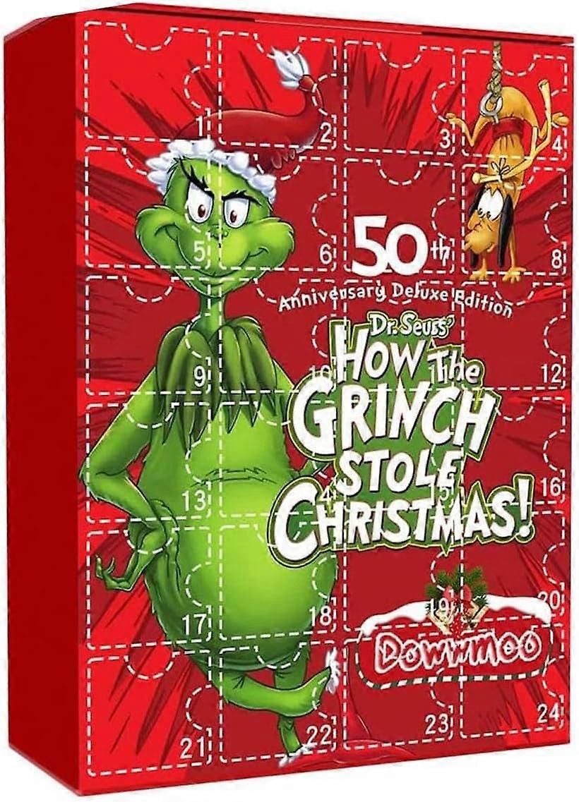 2023 Grinch Advent Calendar for Adults, 2023 Christmas Advent Calendar, 24 Days of Christmas Advent Calendar, 24 Cute Cartoon Elf Figures, Gift Idea