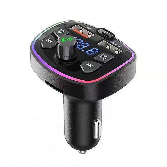 Car MP3 Player Bluetooth 5.0 FM Transmitter Handsfree Car Radio Modulator with Built-in Mic USB Quick Charge Adapter for Car