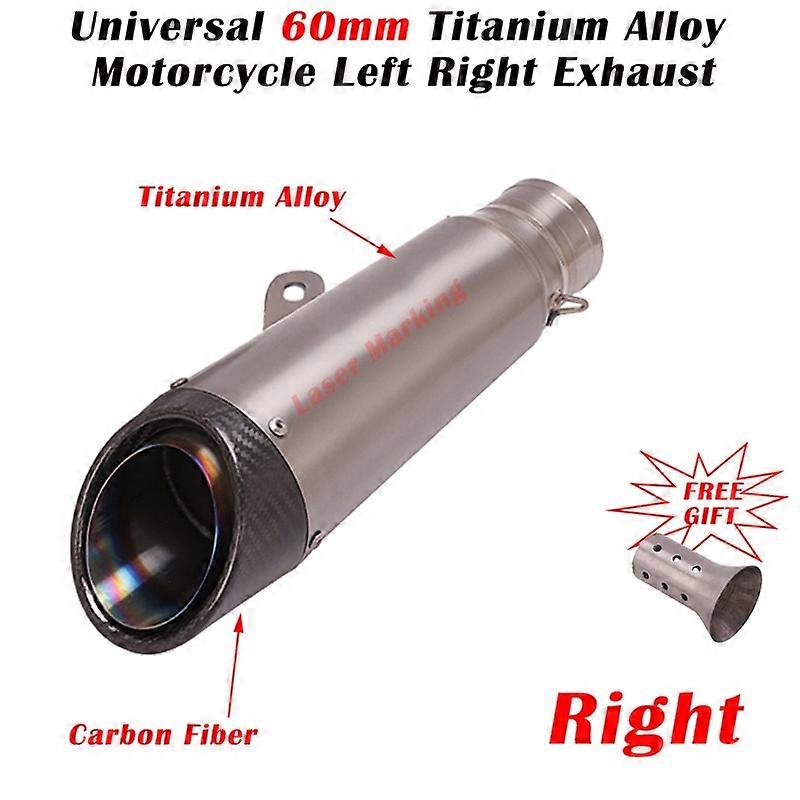 Universal 60mm Motorcycle Titanium Alloy Exhaust Left Right Escape Modified Carbon Muffler DB Killer For MT-09 Z900 S1000RR R1
