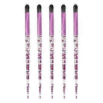 5pcs macio cabelo sombra escova portátil glitter punho olho escova de maquiagem para corretivo fundação