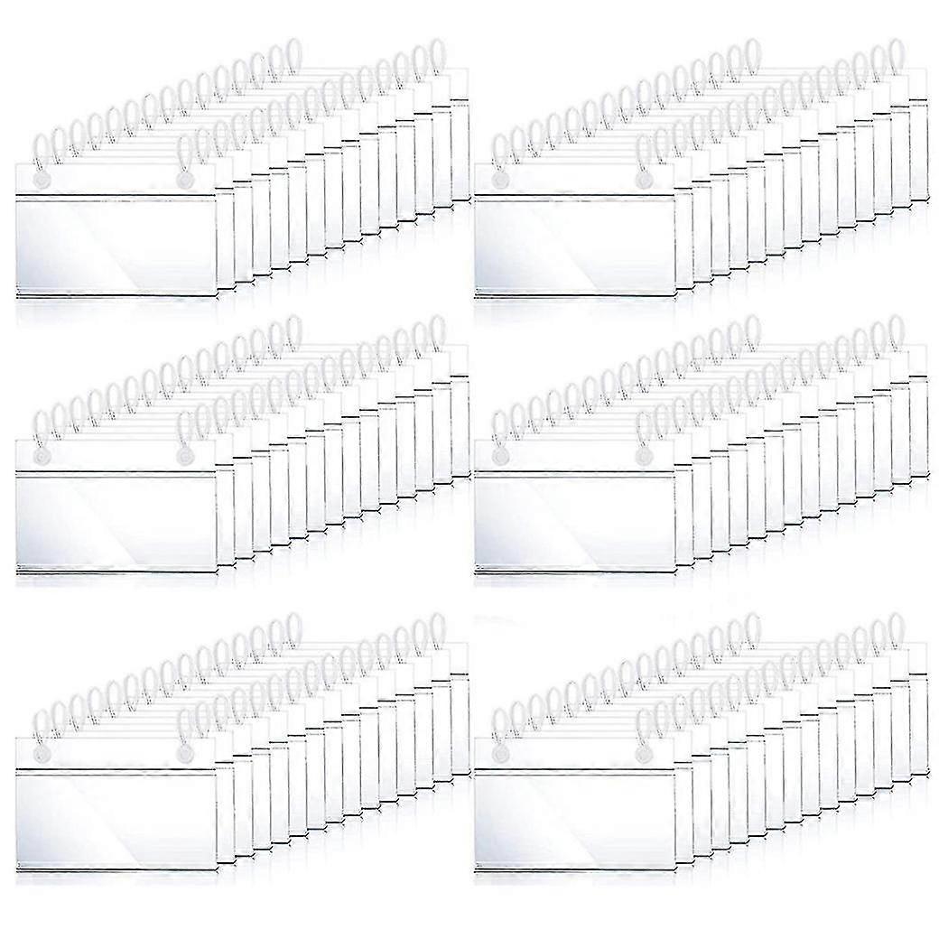 80pcs Plastic Basket Label Holders Price Tag Ticket Hanger Clips With Button Design Lock Closure