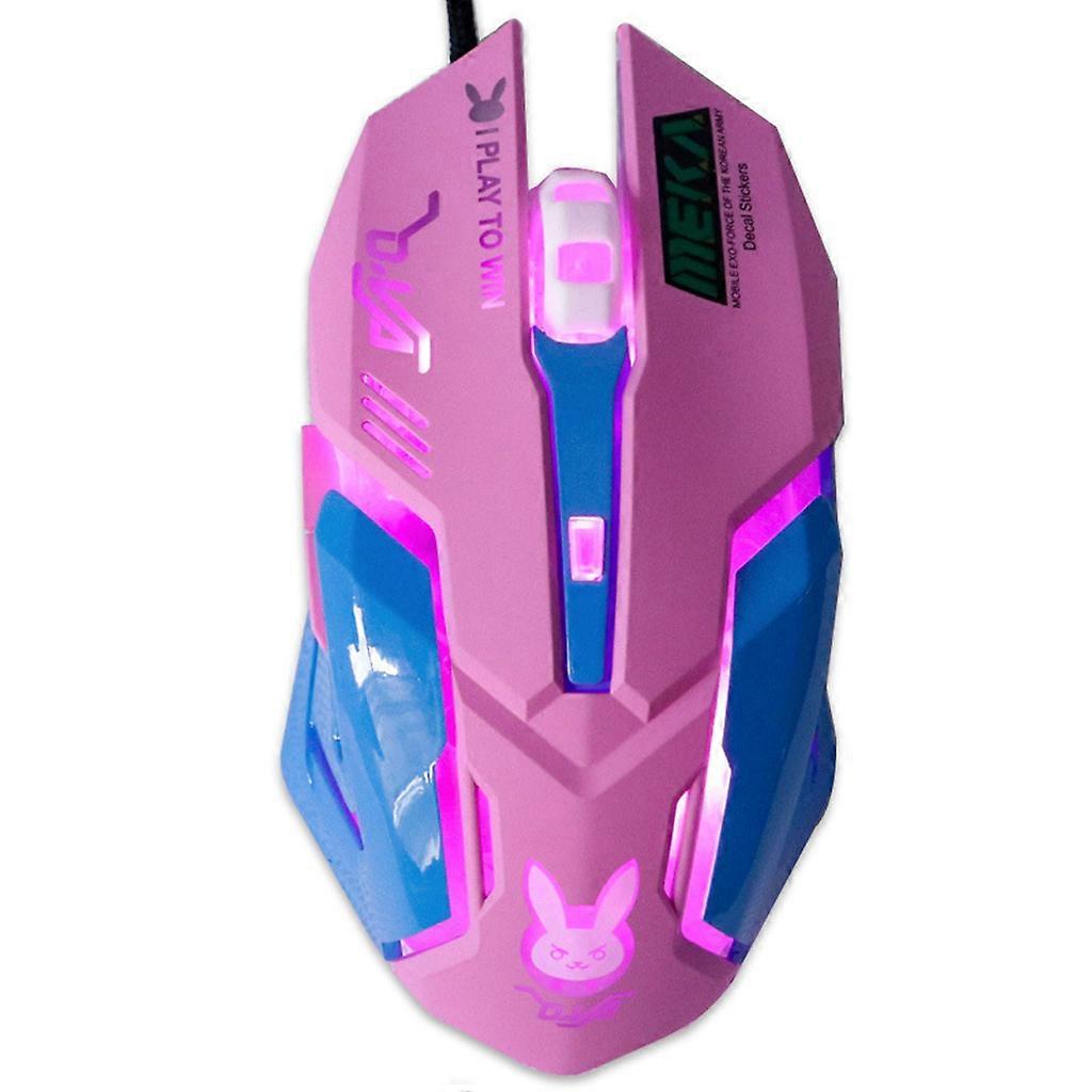 Pink 3200DPI Wired Ergonomic Optical USB Computer Mouse for PC Laptop Notebook