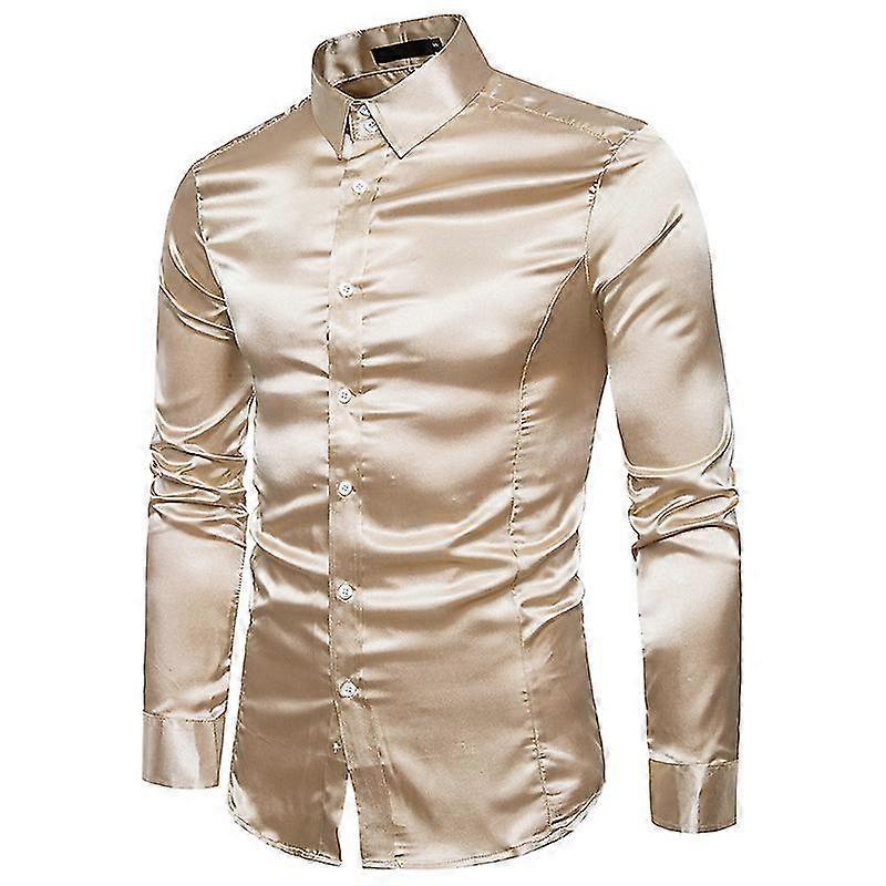 Langärmelige Stretch-Hemden für Männer, Button-Down-Hemden mit normaler Passform