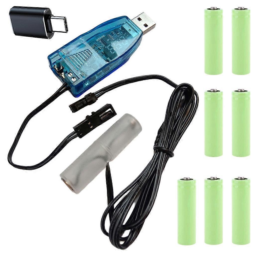 AA Dummy Battery Type C USB Power Supply Cable Replace 1-8pcs AA Batteries