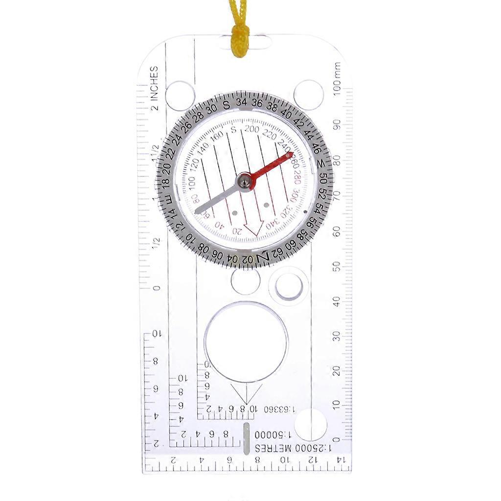 Multi-function Drawing Ruler Professional Map Scale Camping Navigation Compass A