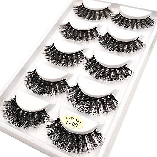 5 par falske øyevipper, black eyelashes forlengelse