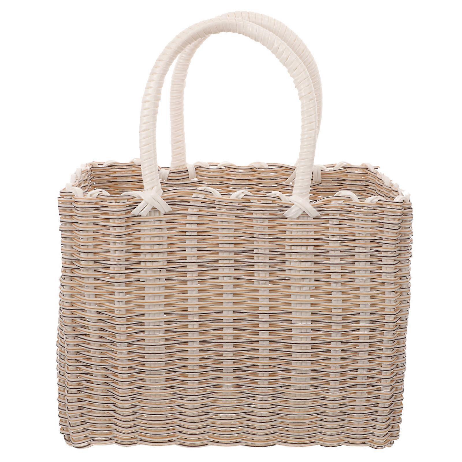 Handheld Basket Multi-functional Sundries Storage Basket Portable Shopping Basket