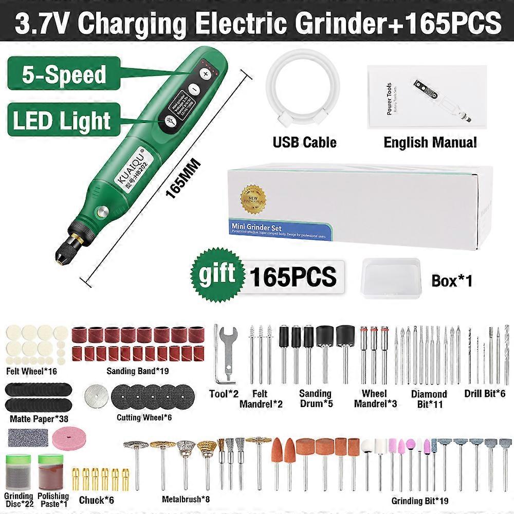 Cordless Electric Drill Power Tools Mini Grinder Engraving Machine Electric Dremel Tool 5-Speed Variable With Accessories Set