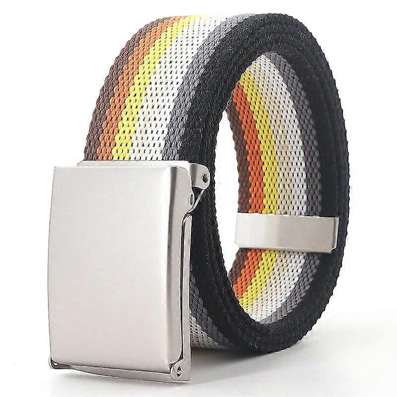 Simple Design Rainbow Style Male and Female Students Youth Casual Canvas Jeans Women's Belt