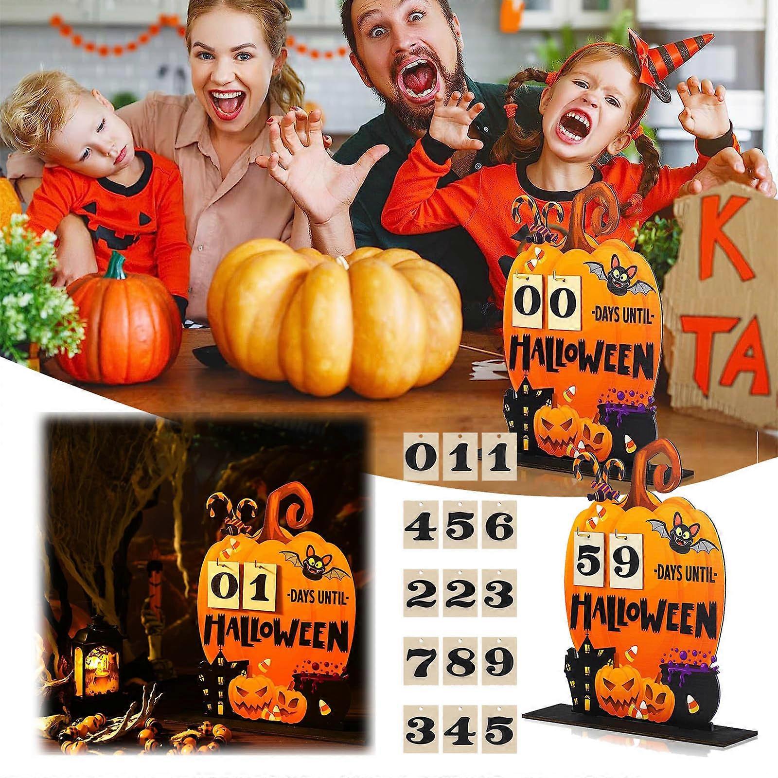 Wooden Halloween Pumpkin Countdown Calendar