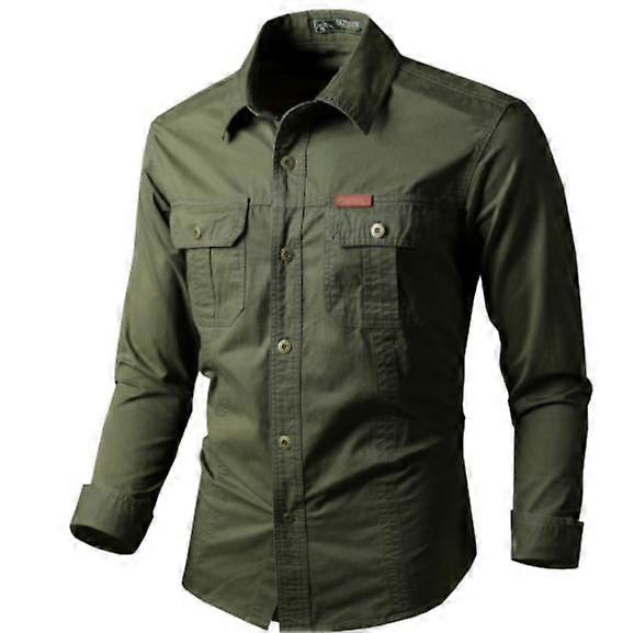 Langermet arbeidsskjorte for menn (S-4XL)