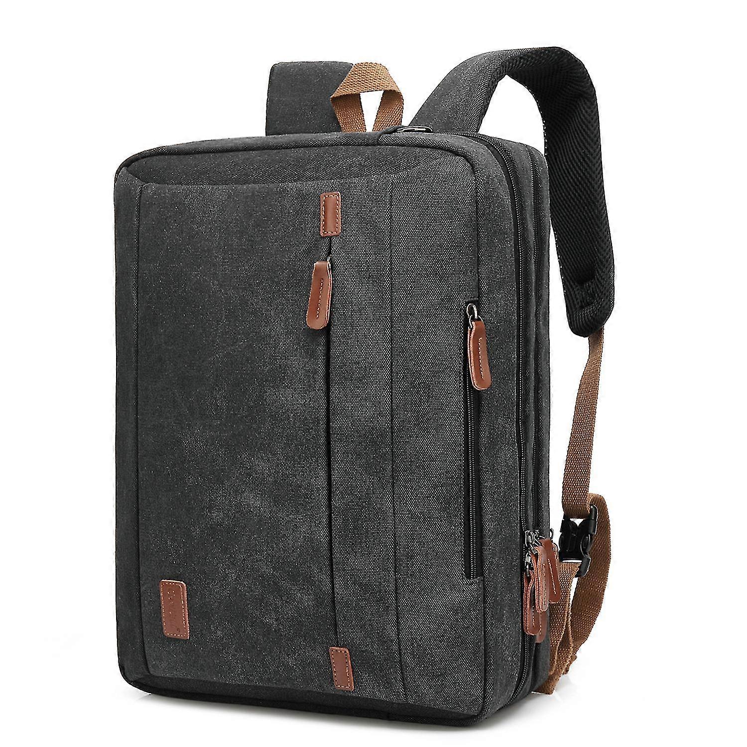 15,6 polegadas conversível Laptop Messenger Bag Ombro Bolsa mochila-tela preto
