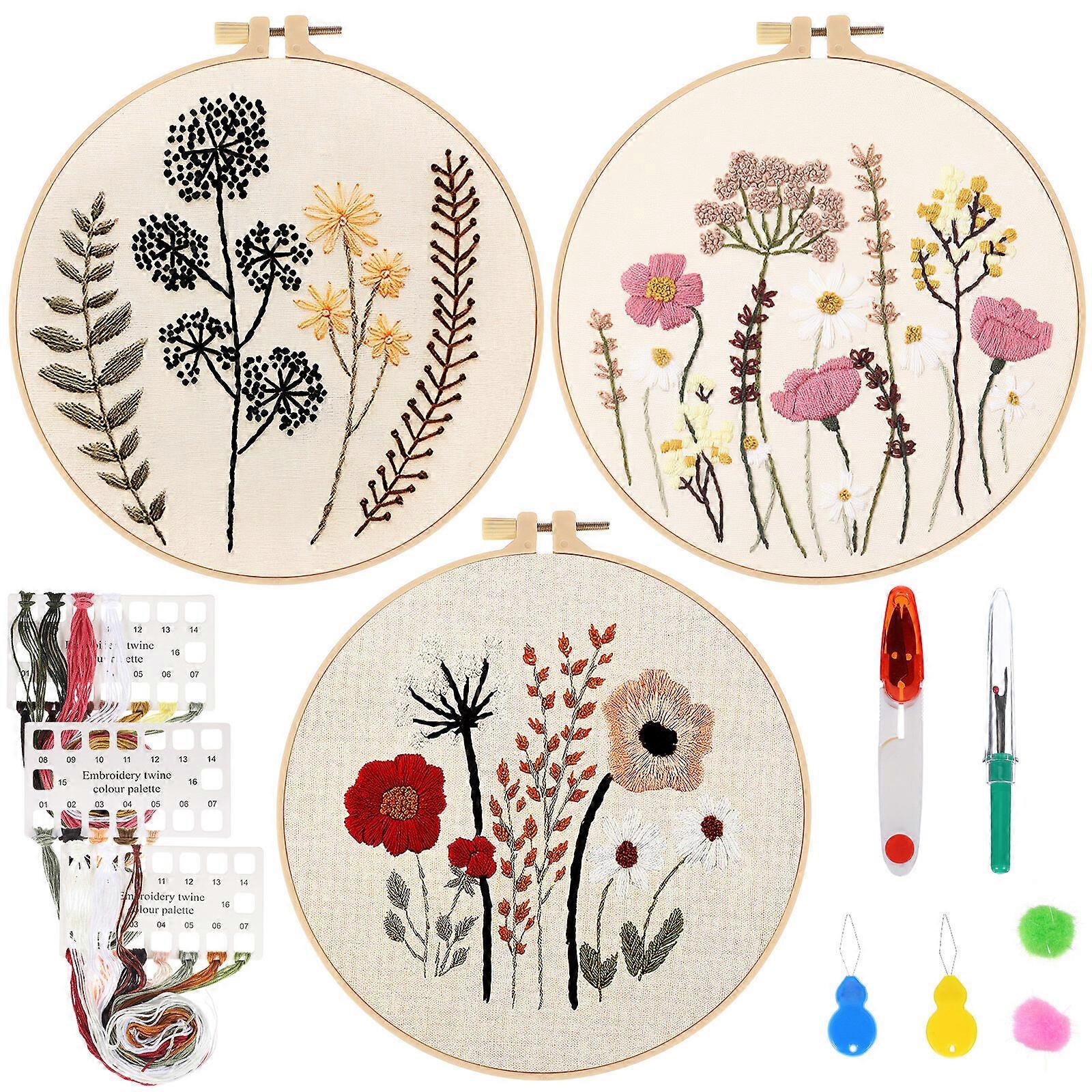 1 مجموعة التطريز كيت اليد التطريز كيت الصليب غرزة مجموعات أدوات التطريز كيت للمبتدئين الكبار