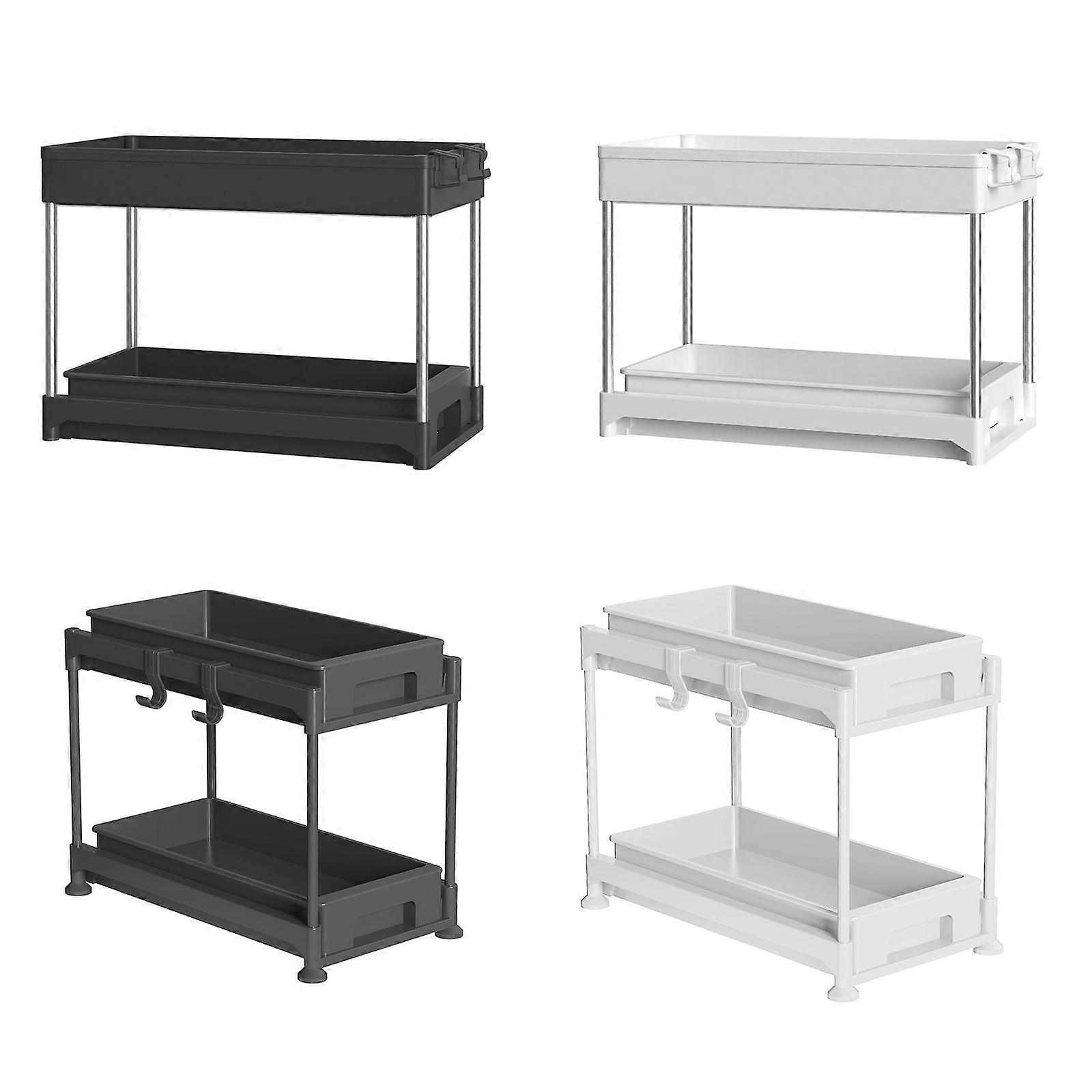 2-Tier Under Sink Organizer Pull Out Sliding Storage Kitchen Bath Cabinet Kit