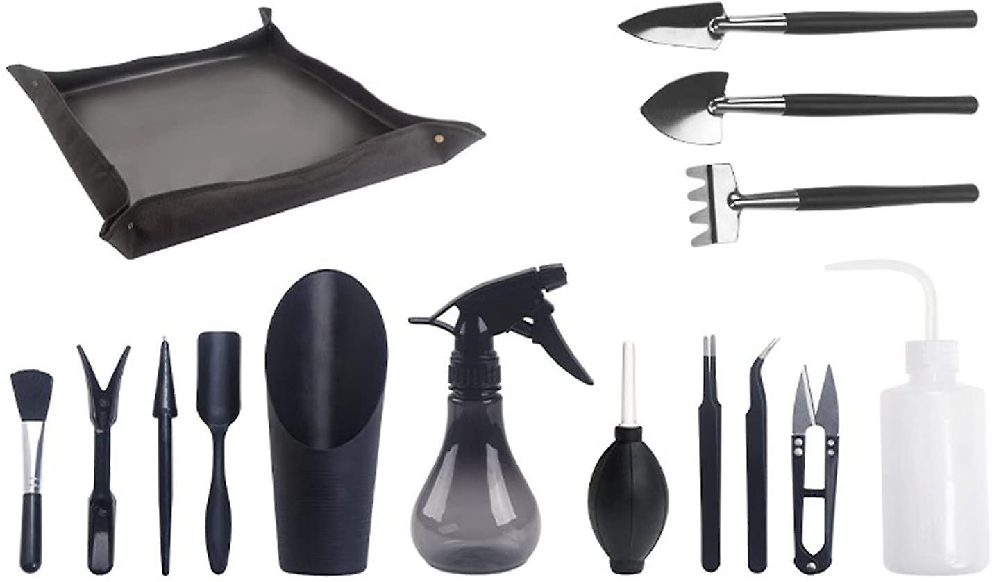 Set de 14 Mini Plant Tools - Pentru Bonsai - Pruner - Pruner - Mini Rake - String Trimmer