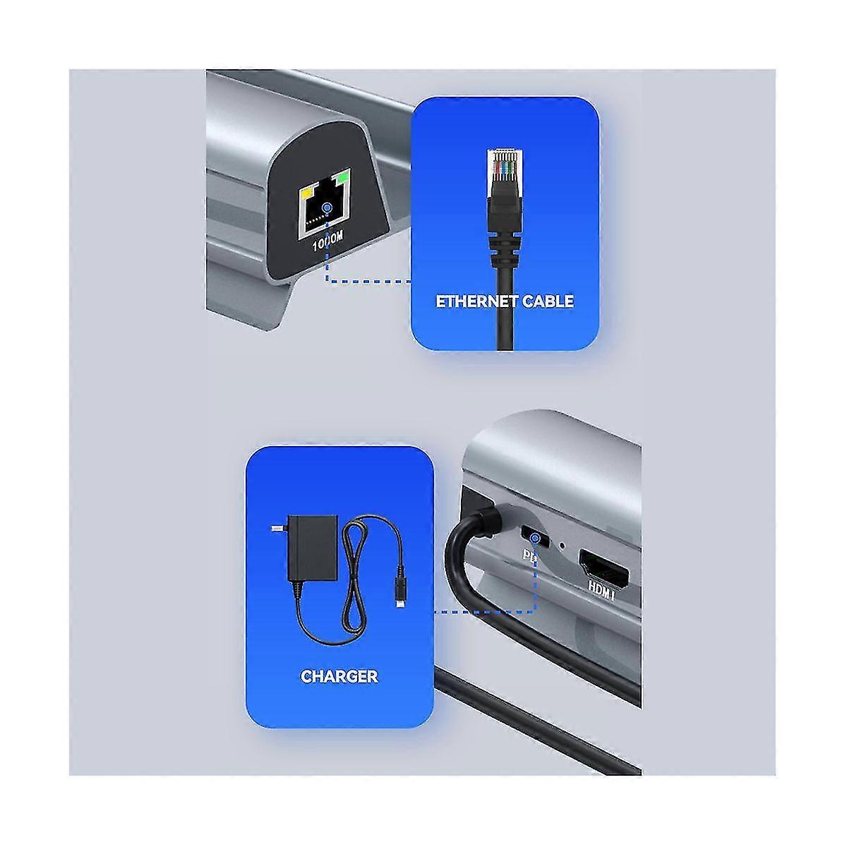 Dock Station TV Base Stand Hub Halter Docking USB C zu Rj45 Ethernet für Steamdeck Konsole