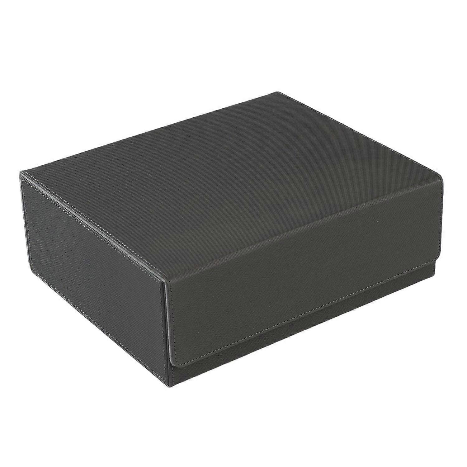 Trading Card Storage Box Leather Magnetic Closure Box 3-Row Faux Leather Game Card Box Compartments