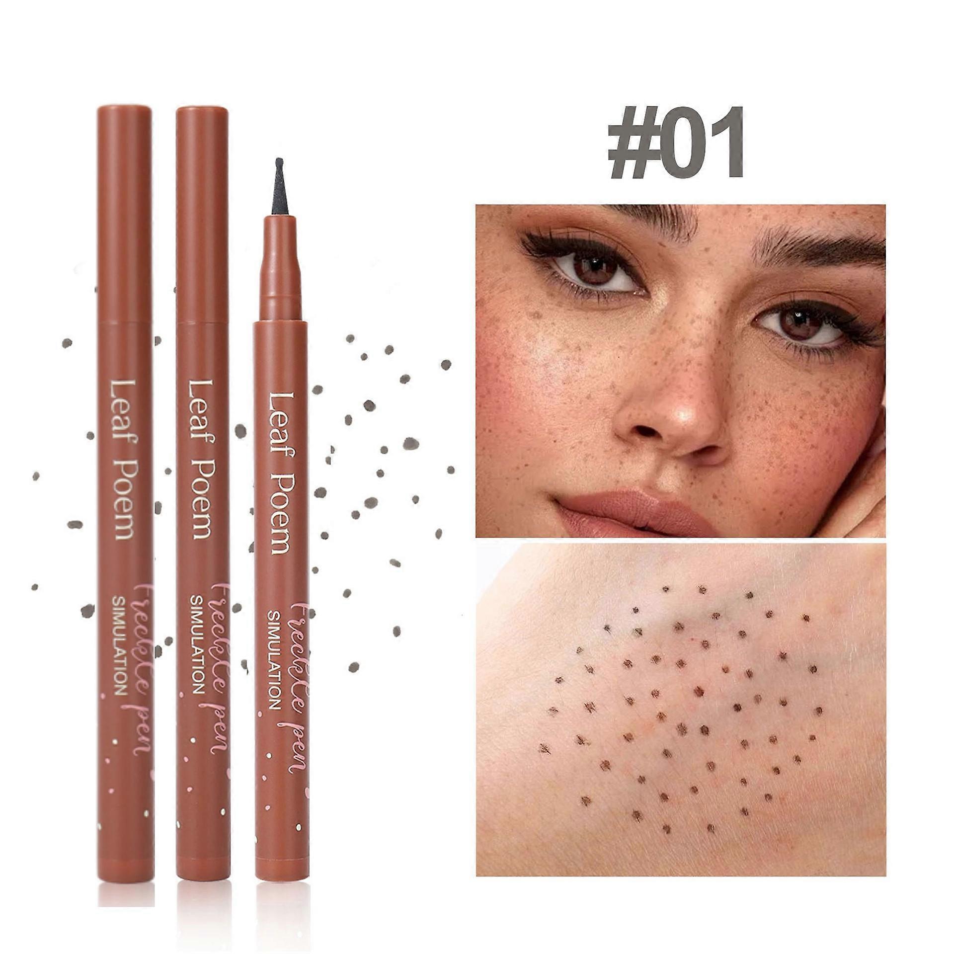 Freckle Pen,2PACK Natural Lifelike Freckle Makeup Pen, Waterproof Long Lasting Quick Dry, Easy to Color, Soft Dot Spot Pen for Effortless Sunkissed Ma