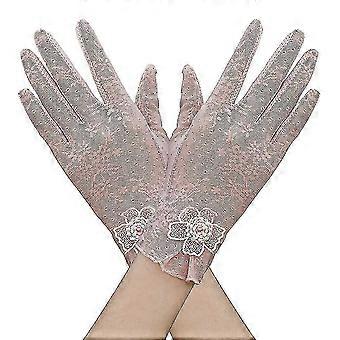 Floral Lace Gloves For Wedding Opera Party Flapper Lace Gloves Stretchy Adult Sizewomen's Spring And Summer Thin Touch Screen Gloves Sunscreen Gloves