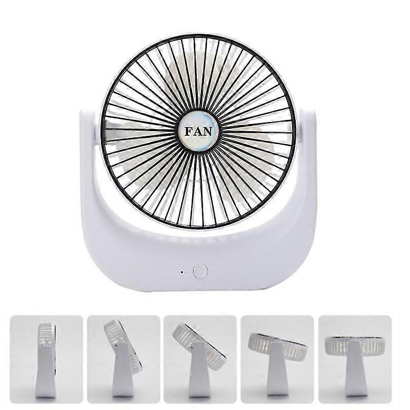 Portable Small Mini Usb Rechargeable Hand Table Desk Electric Air Cooling Fan 3 Speed Touch Adjust 7 Inch