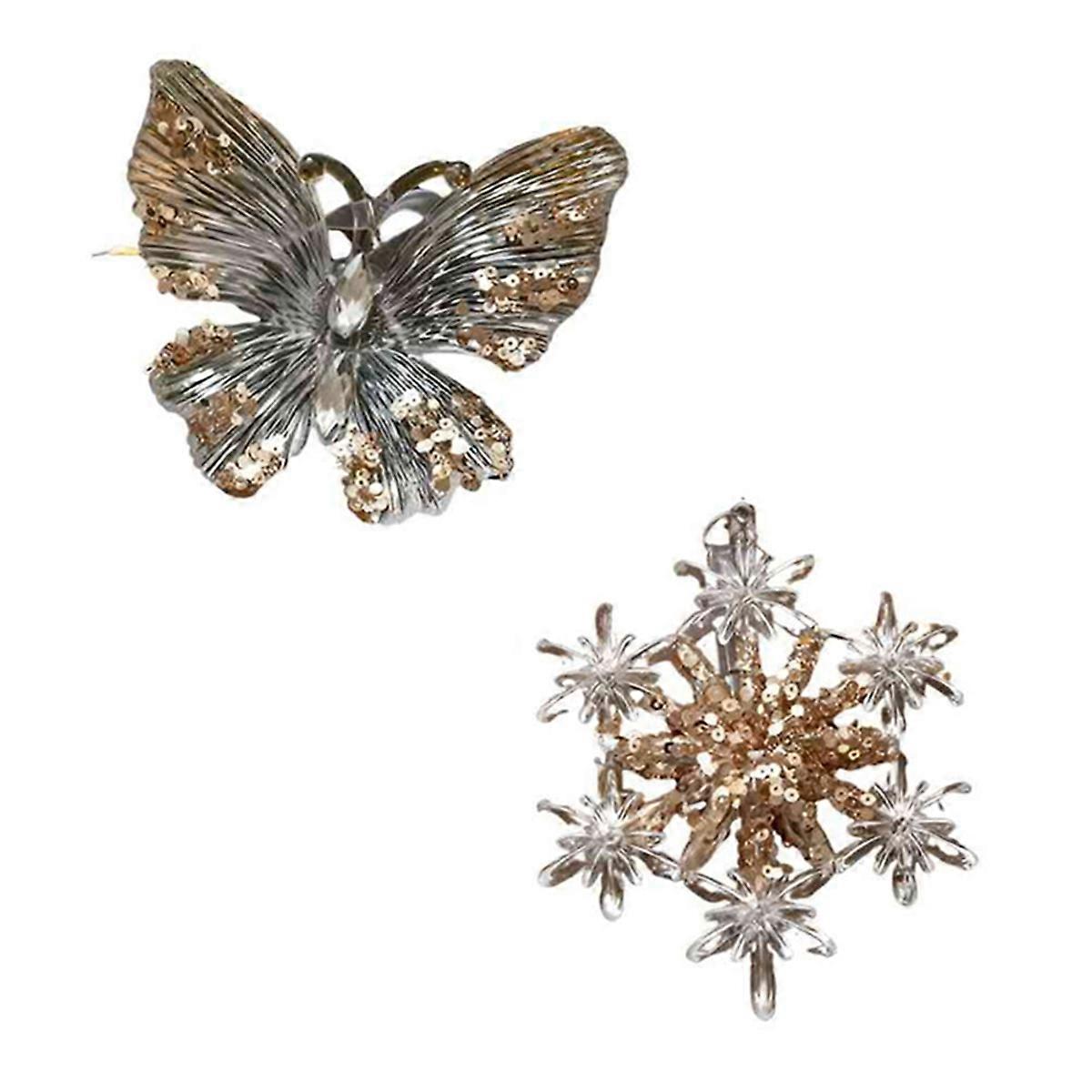 Christmas Decorations Transparent Snowflake Butterfly B