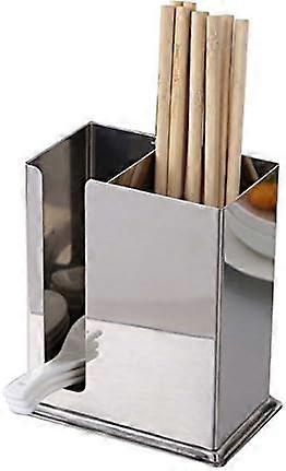 Stainless Steel Hanging 2 Compartments Mesh Utensil Drying Rack/Chopsticks/Spoon/Fork/Knife Drainer Basket Flatware Storage Drainer