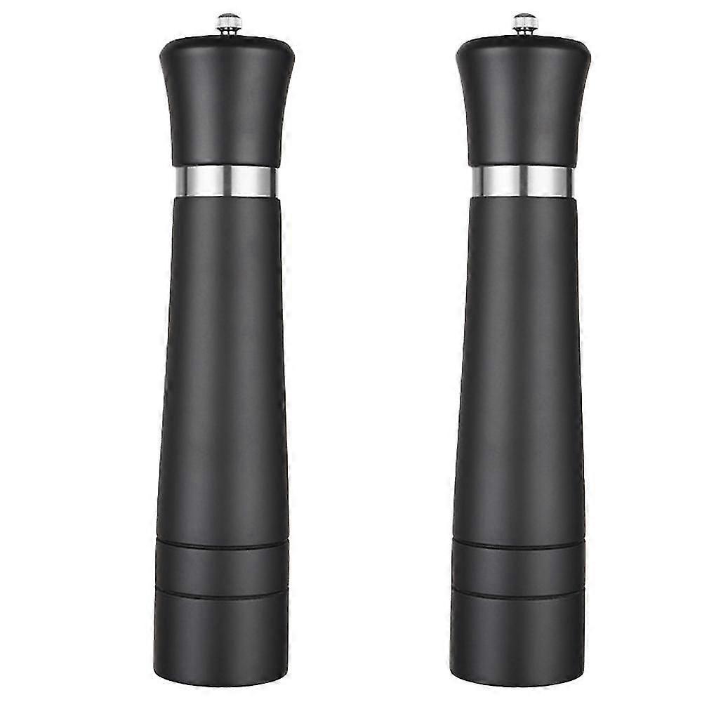 Salt And Pepper Grinders Refillable Set With Ceramic Mechanism, Solid And Durable Salt Grinders Suited