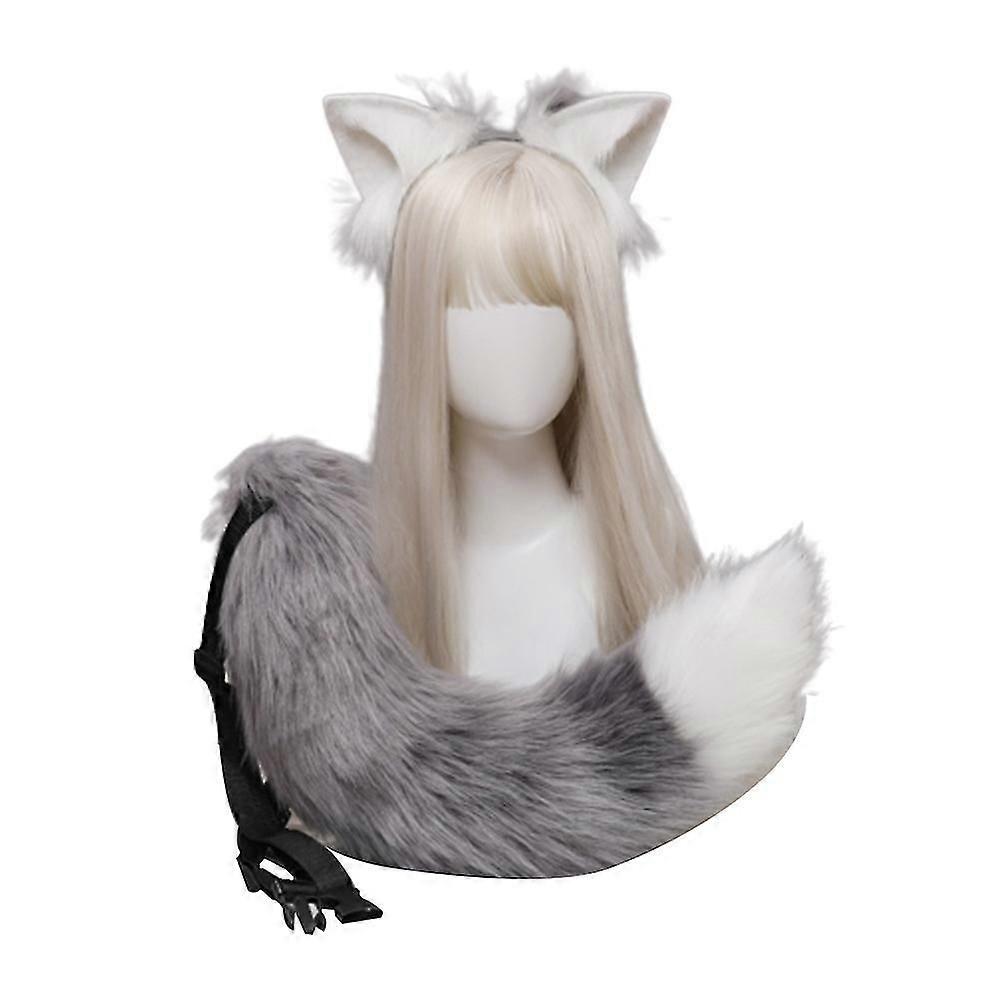 Ears Wolf Fox Ears Tail Set Animal Cute Head Accessories For Halloween