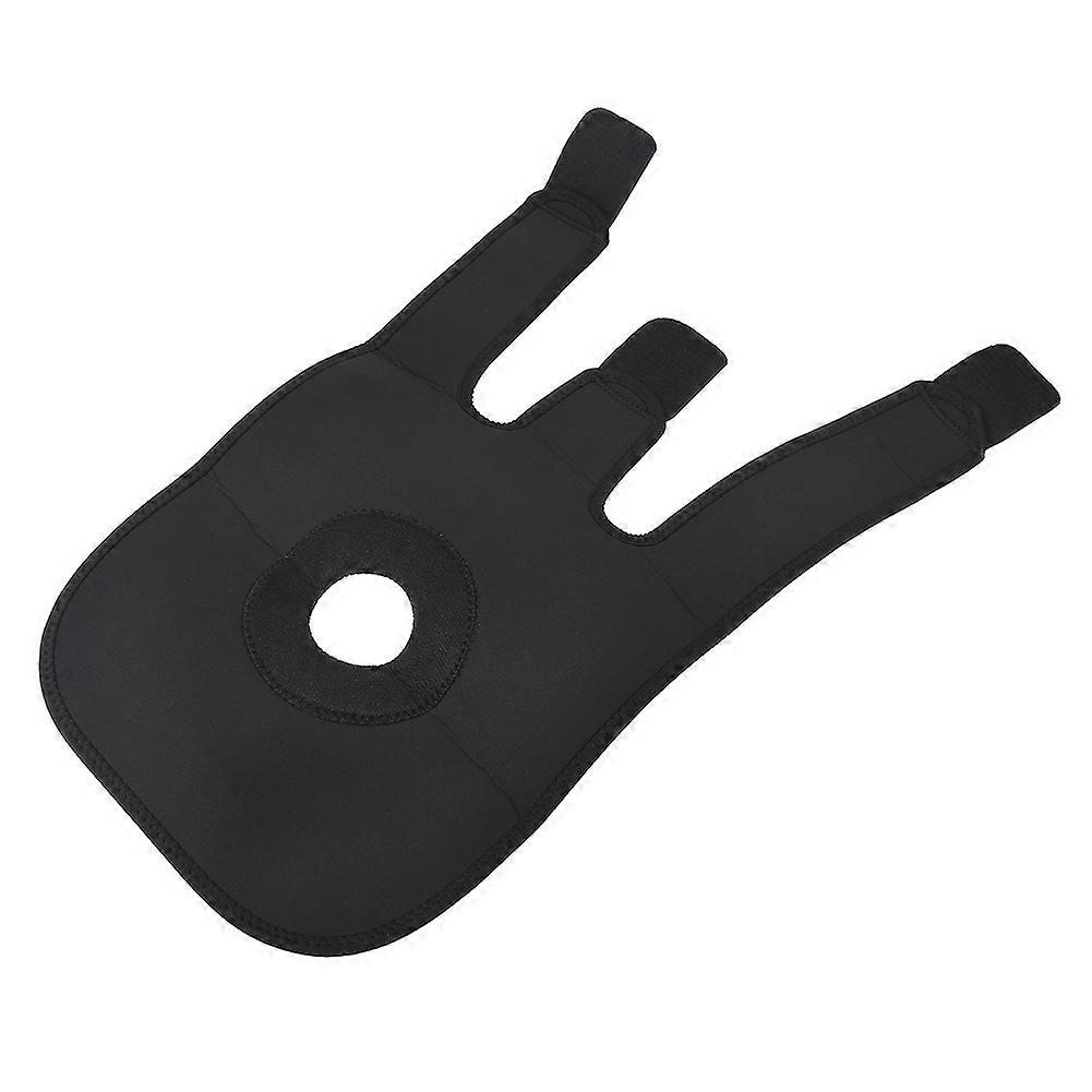 Black Breathable Knee Support Brace Adjustable Hook and Loop Straps Compression Sleeve