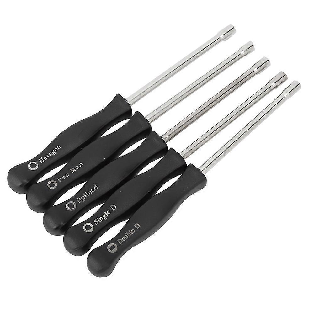 5Pcs Carburetor Adjustment Tool Screwdriver Set ,21-teeth Splined ,Pac Man,Single Double D,Hex