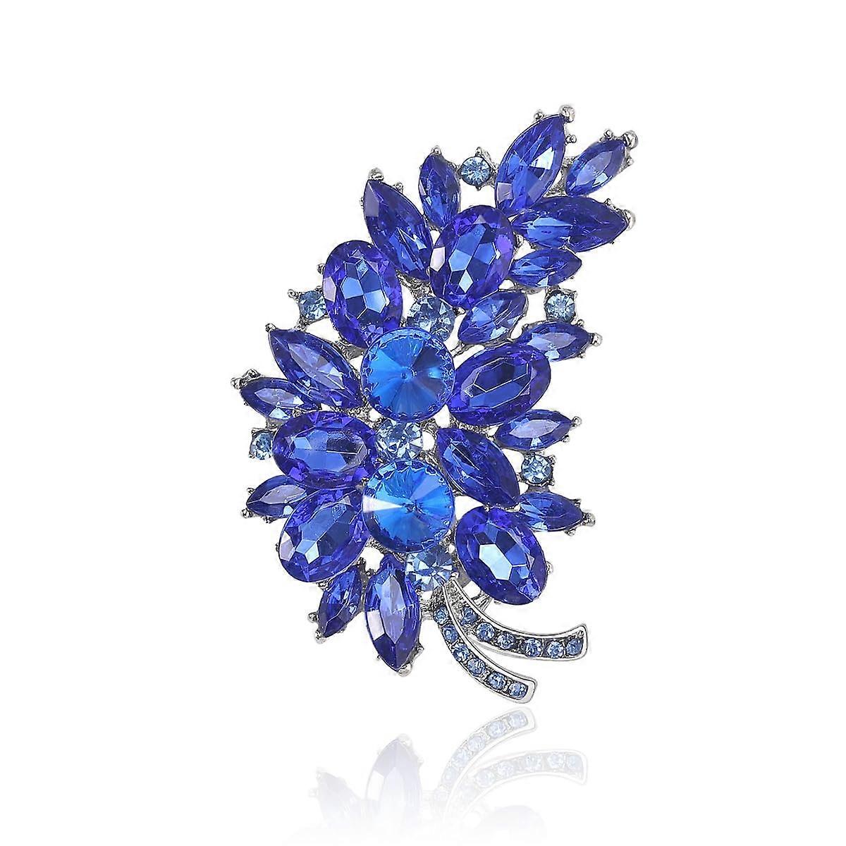Crystal Rhinestone Feather Brooch for Casual & Formal Attire