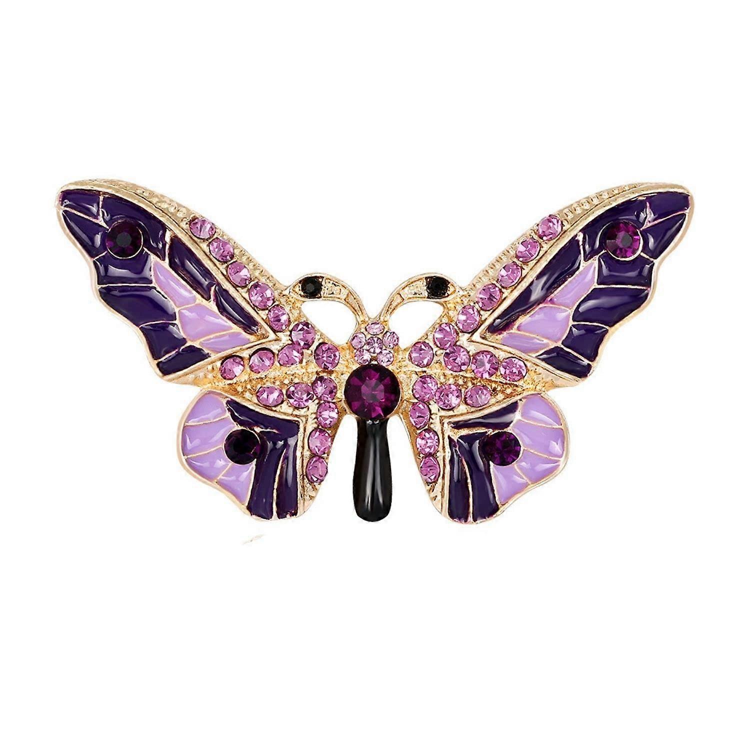 Rhinestone Butterfly Brooch - Colorful Enamel Lapel Pin for Wedding Attire, Formal Events, and Accessories