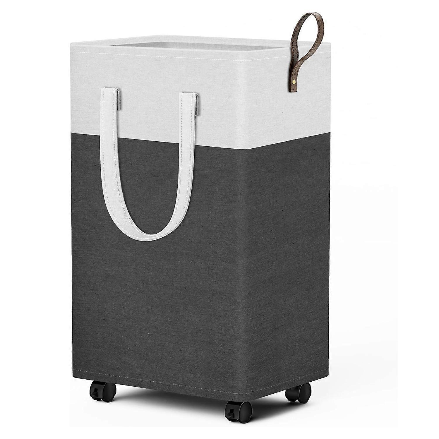 Collapsible Rolling Laundry Basket 75L for Laundry Room, Durable Fabric, Space-Saving Design, Easy Storage
