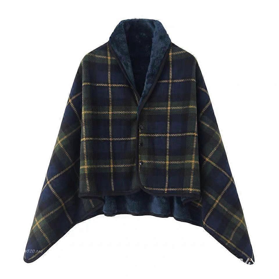 Polar fleece nap cloak blanket double layer thickened blanket sofa knee blanket 80cm * 135cm (dark blue)