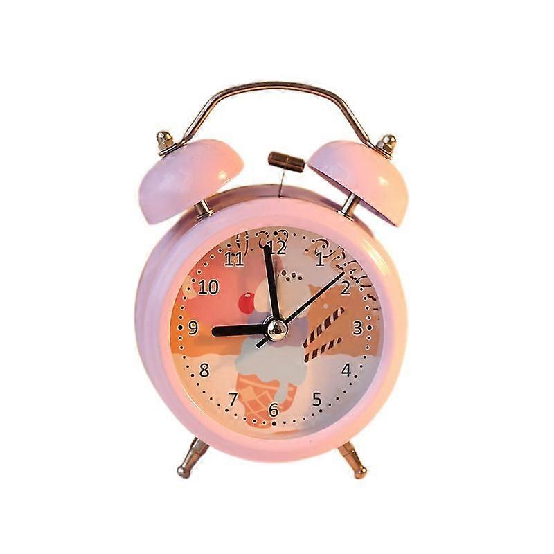 Creative Mini 3 Inch Alarm Clock, Battery Powered Non-Tick Silent Small Desk Clock for Bedside Table Bedroom