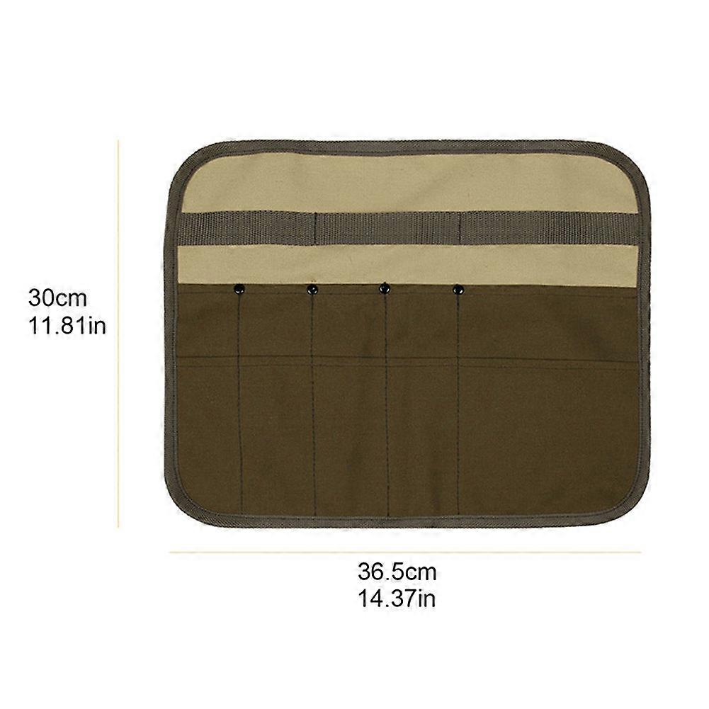 Canvas Cloth Camping Picnic Tableware Storage Bag Portable Barbecue Cutlery Organizer Outdoor BBQ Hanging Holder Bags