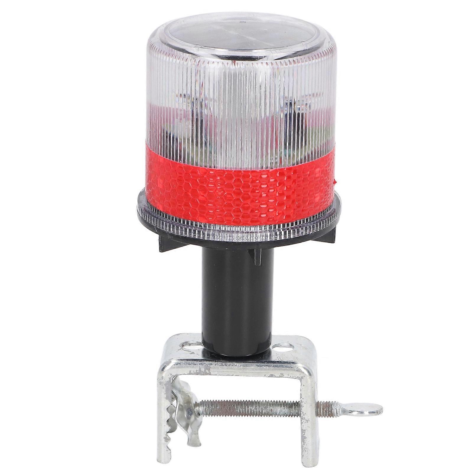Solar Powered LED Strobe Robust Reflective Waterproof Beacon Warning Light Cone Lamp with Iron Bracket 