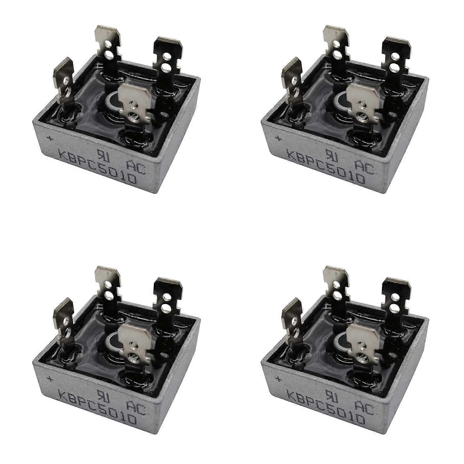 (Pack of 4) KBPC5010 Silicon Bridge Rectifier Diode 50A 1000V KBPC Single Phase, Full Wave 50 Amp 1000 Volt