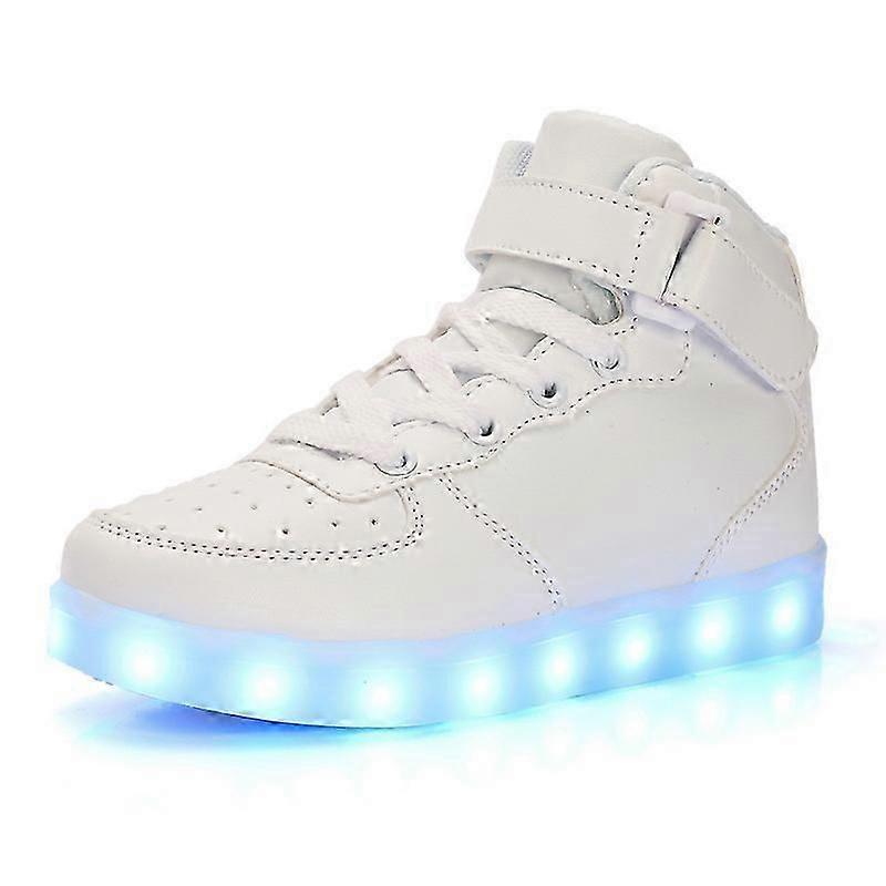 Women's Men's Led Lights Up Trainers High Top Flashing Trainers Usb Charging Lace Up Couples Shoes