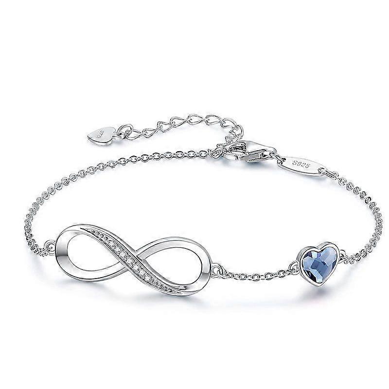 スターリングシルバー925ブレスレット調節可能な女性用ブレスレット,シルバーブレスレットジュエリーGIF女性誕生日母の日AB