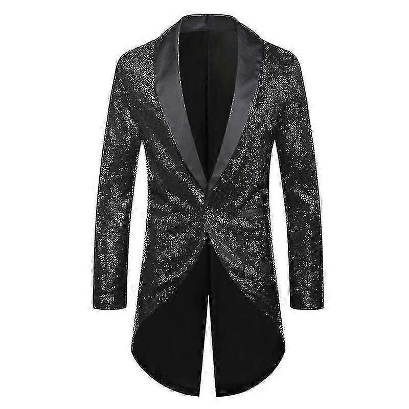 « Homme Sequin Tuxedo Queue de pie Costume Queue d'hirondelle Veste Blazer Manteau habillé formel »
