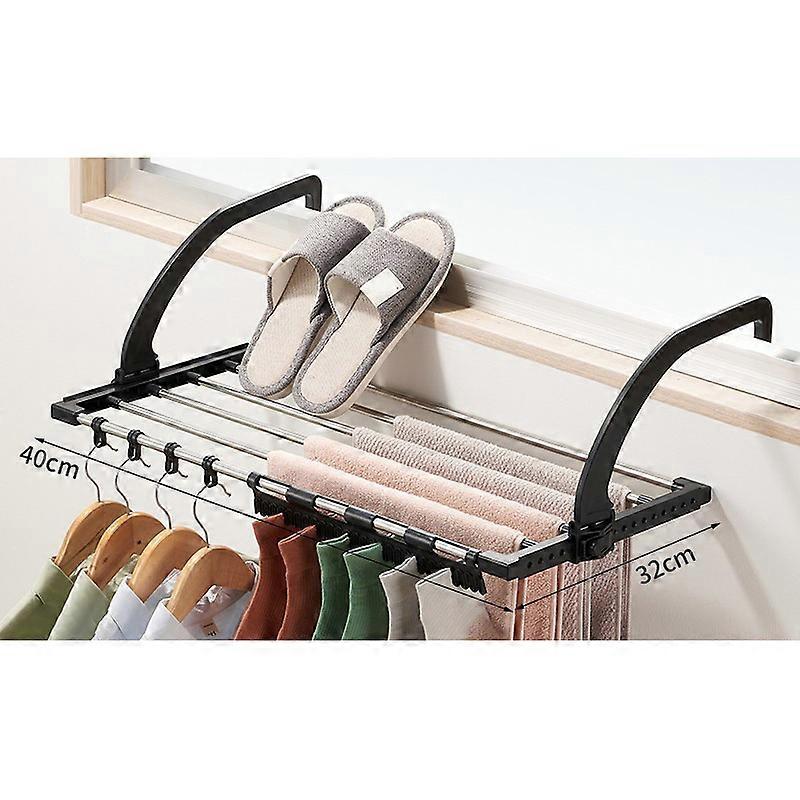 Balcony Drying Stainless Steel Foldable Stable Rustproof Portable Clothes Drying Rack for Windowsill