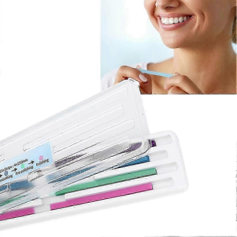 歯のサンドペーパー、60個/パック歯科用サンディングストリップ、歯の研磨仕上げ光沢輪郭ツールキット耐性ディープクリーニング口腔衛生、ケア補助