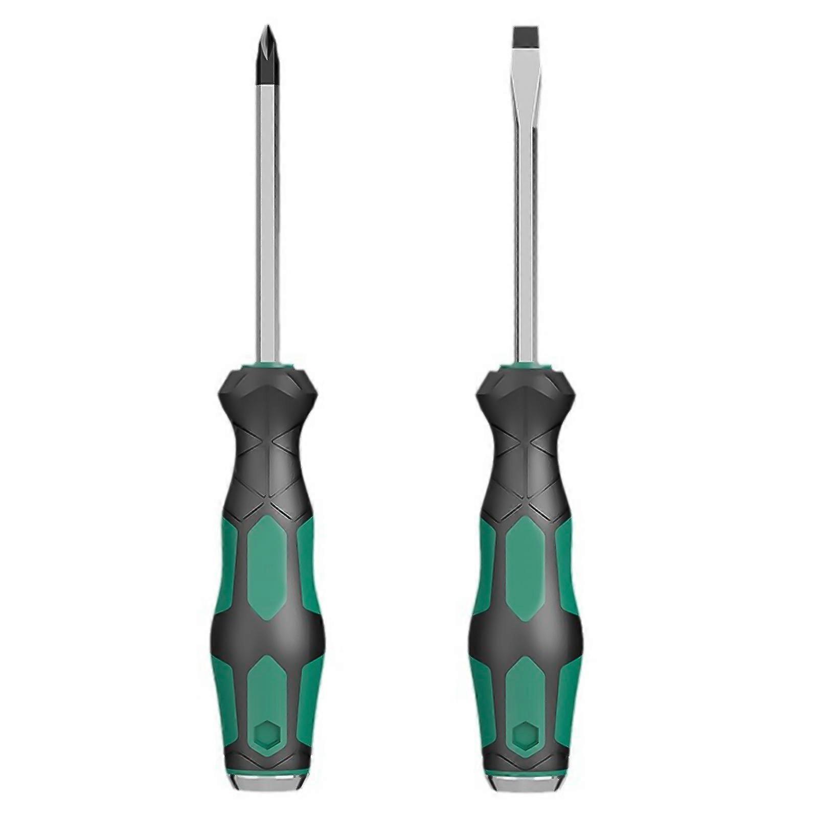 2Pcs Multipurpose Handle Screwdriver Set Magnetic Insulated Security Repair Hand Tool Straight Type Screw Driver